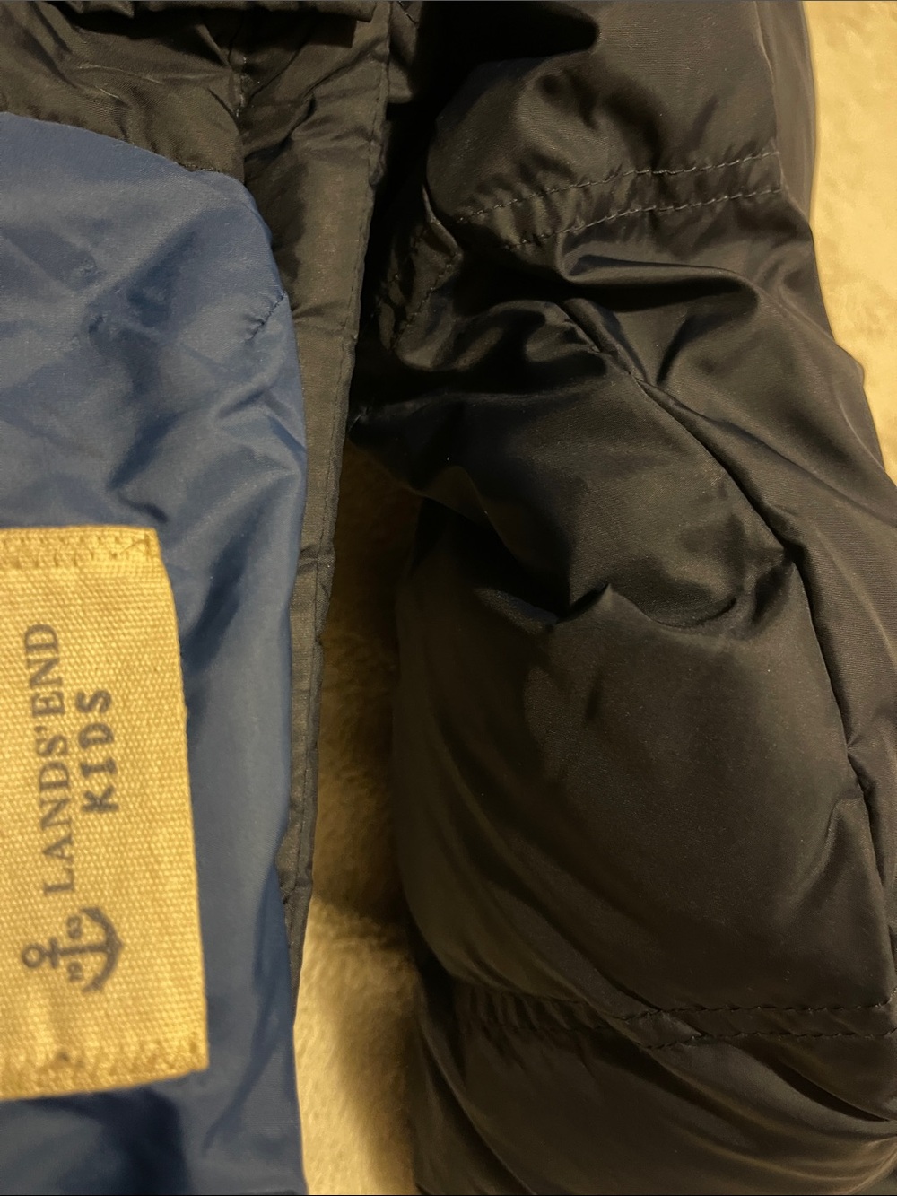Lands' End Kids Navy Quilted Coat 18 20 - Picture 4 of 6